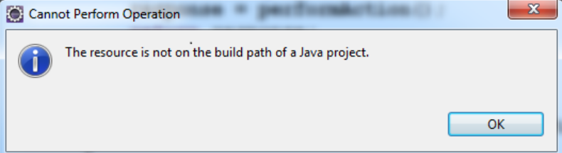 Resource Not On The Build Path Eclipse